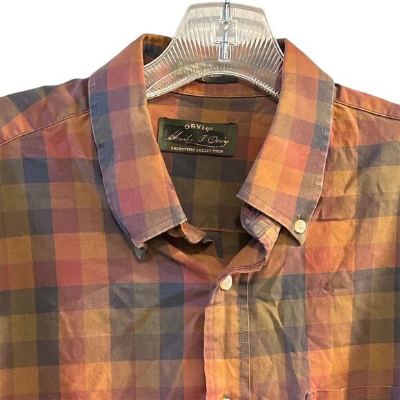 Orvis Men's Plaid Long Sleeve Button Down Shirt Size L Multicolor - Picture 6 of 12